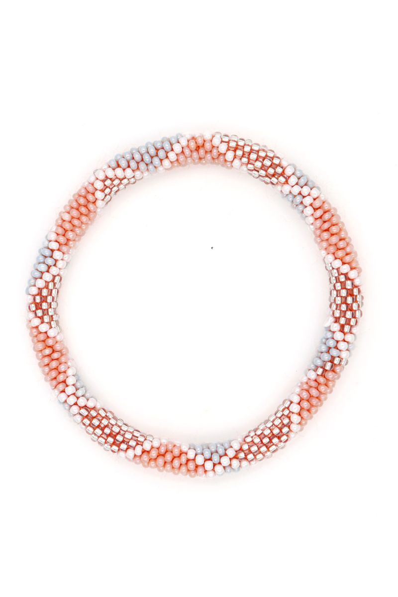 Nepalese Bracelet P07 Rose Gris Blanc