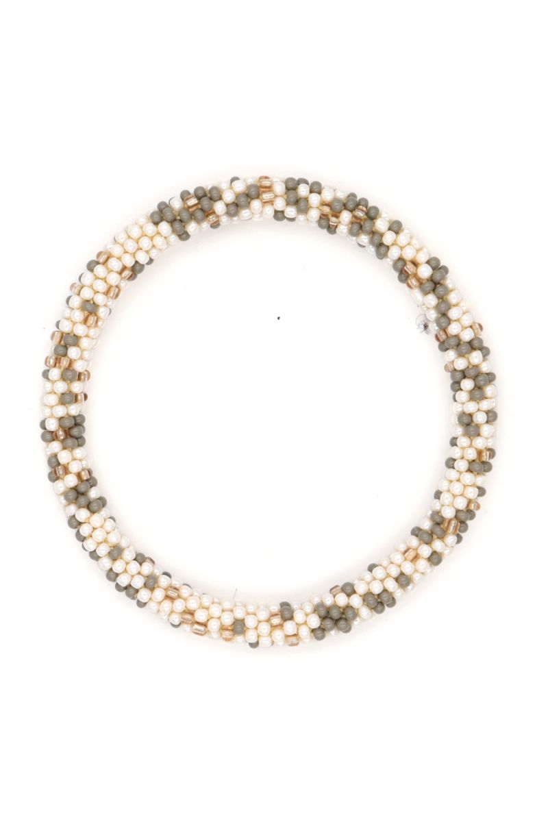 Nepalese Bracelet P08 Blanc Gris