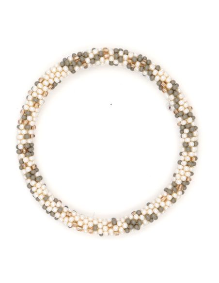Nepalese Bracelet P08 Blanc Gris