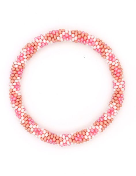 Nepalese Bracelet P09 Rose Blanc