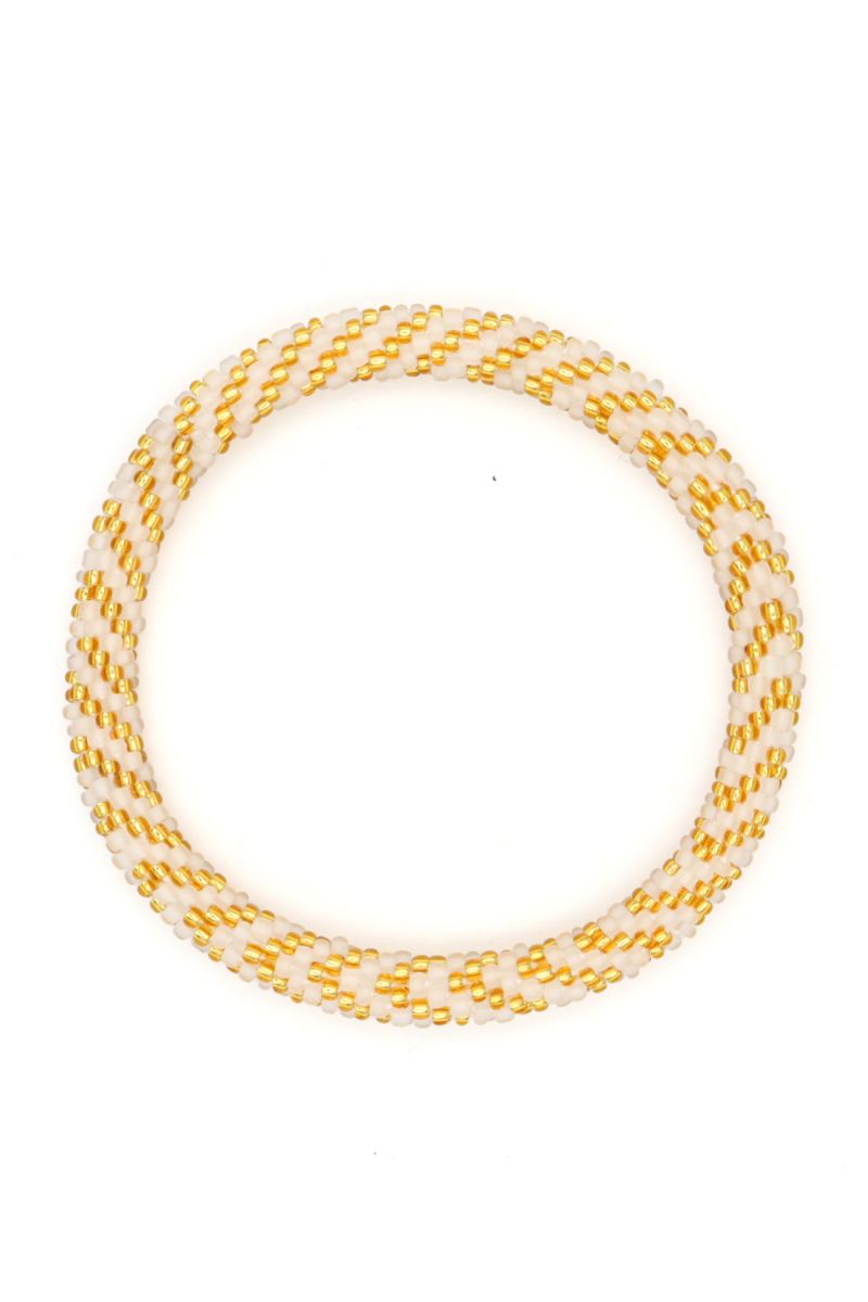 Bracelet Népalais P15 Blanc Doré
