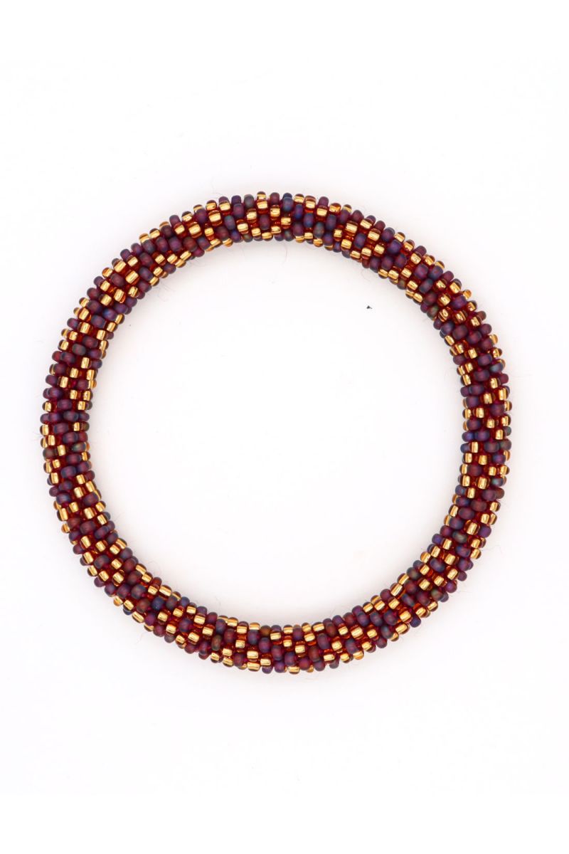 Bracelet Népalais P22 Prune Doré