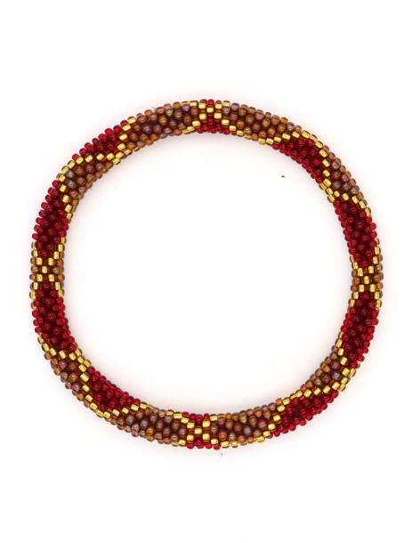 Nepalese Bracelet P27 Bordeaux Prune Doré