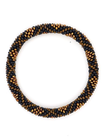 Bracelet Népalais P40 Noir mat Taupe mat Bronze