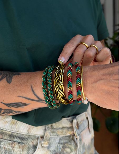Nepalese Bracelet P19 Rouge Doré