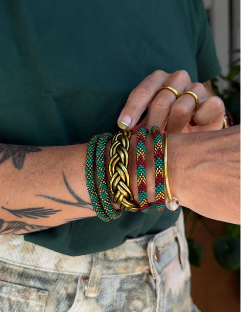 Nepalese Bracelet P24 Vert Bronze 2