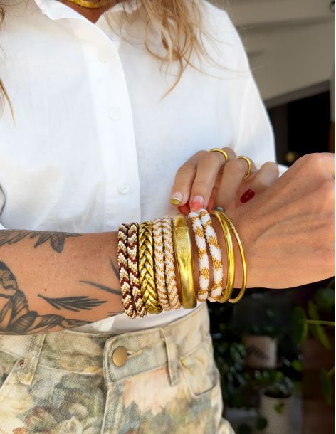 Nepalese Bracelet P38 Beige Acajou Champagne 2