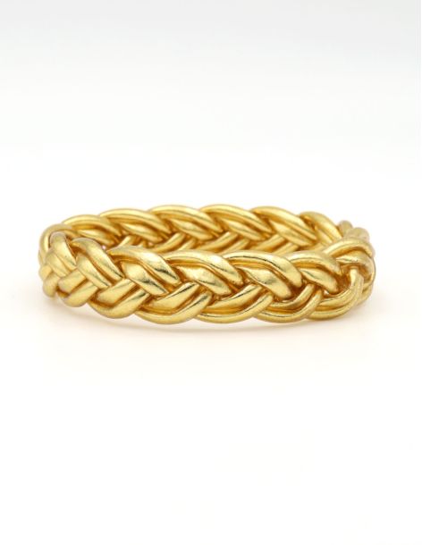 Jonc double tresse DORÉ CLAIR