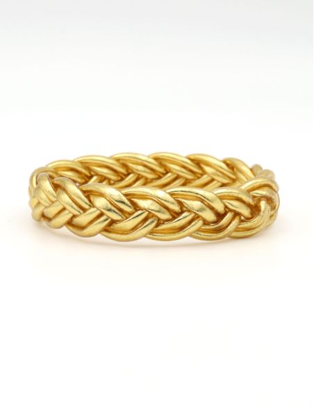 Jonc double tresse DORÉ CLAIR