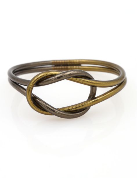 Buddhist bangle Infinity BRONZE & REGLISSE