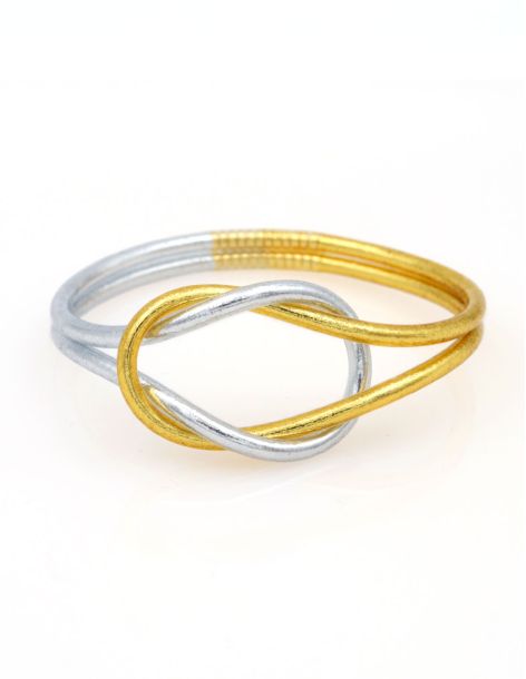 Jonc Bouddhiste Infinity DORÉ CLAIR & ARGENTÉ