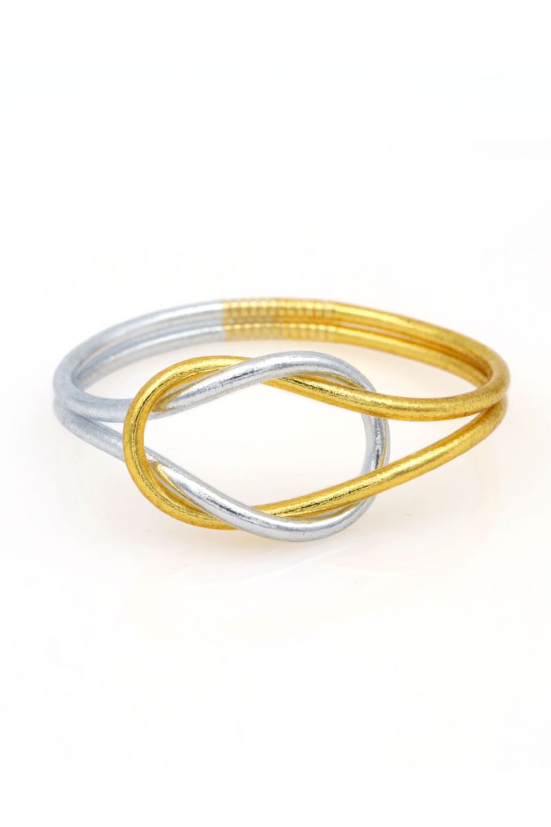 Jonc Bouddhiste Infinity DORÉ CLAIR & ARGENTÉ