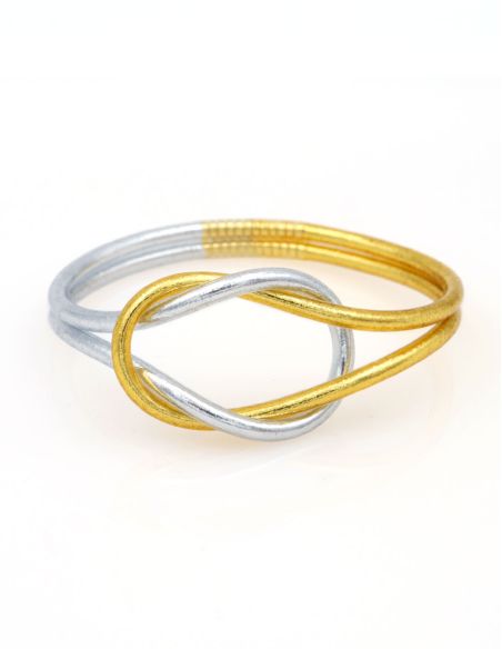 Jonc Bouddhiste Infinity DORÉ CLAIR & ARGENTÉ