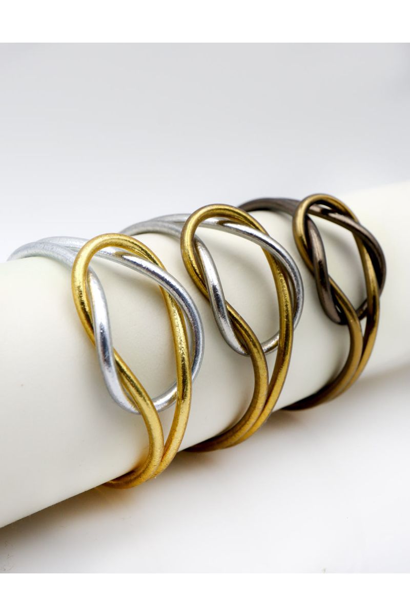 Buddhist bangle Infinity LIGHT GOLD & SILVER
