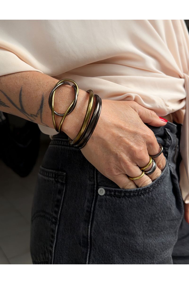Jonc Bouddhiste Infinity BRONZE & RÉGLISSE