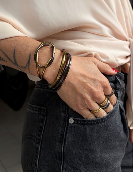 Jonc Bouddhiste Infinity BRONZE & RÉGLISSE