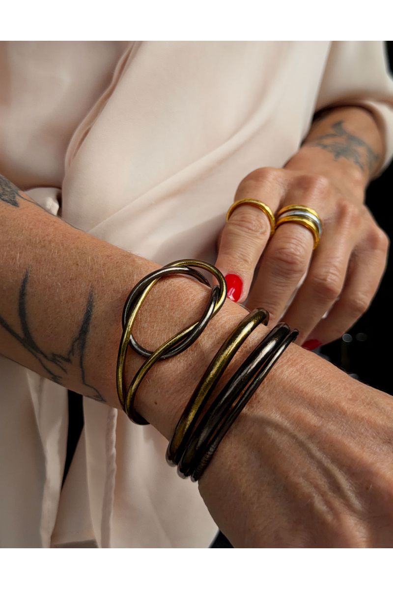 Jonc Bouddhiste Infinity BRONZE & RÉGLISSE