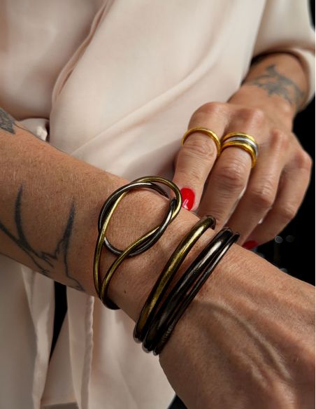 Jonc Bouddhiste Infinity BRONZE & RÉGLISSE
