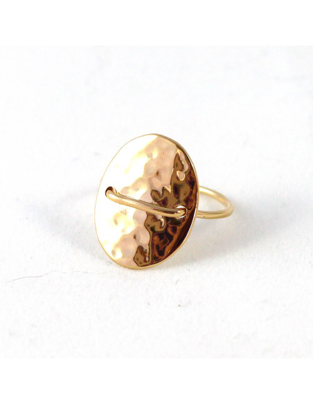 Bague ovale martelée
