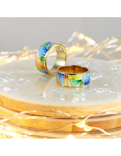 Bague émaillée Lines