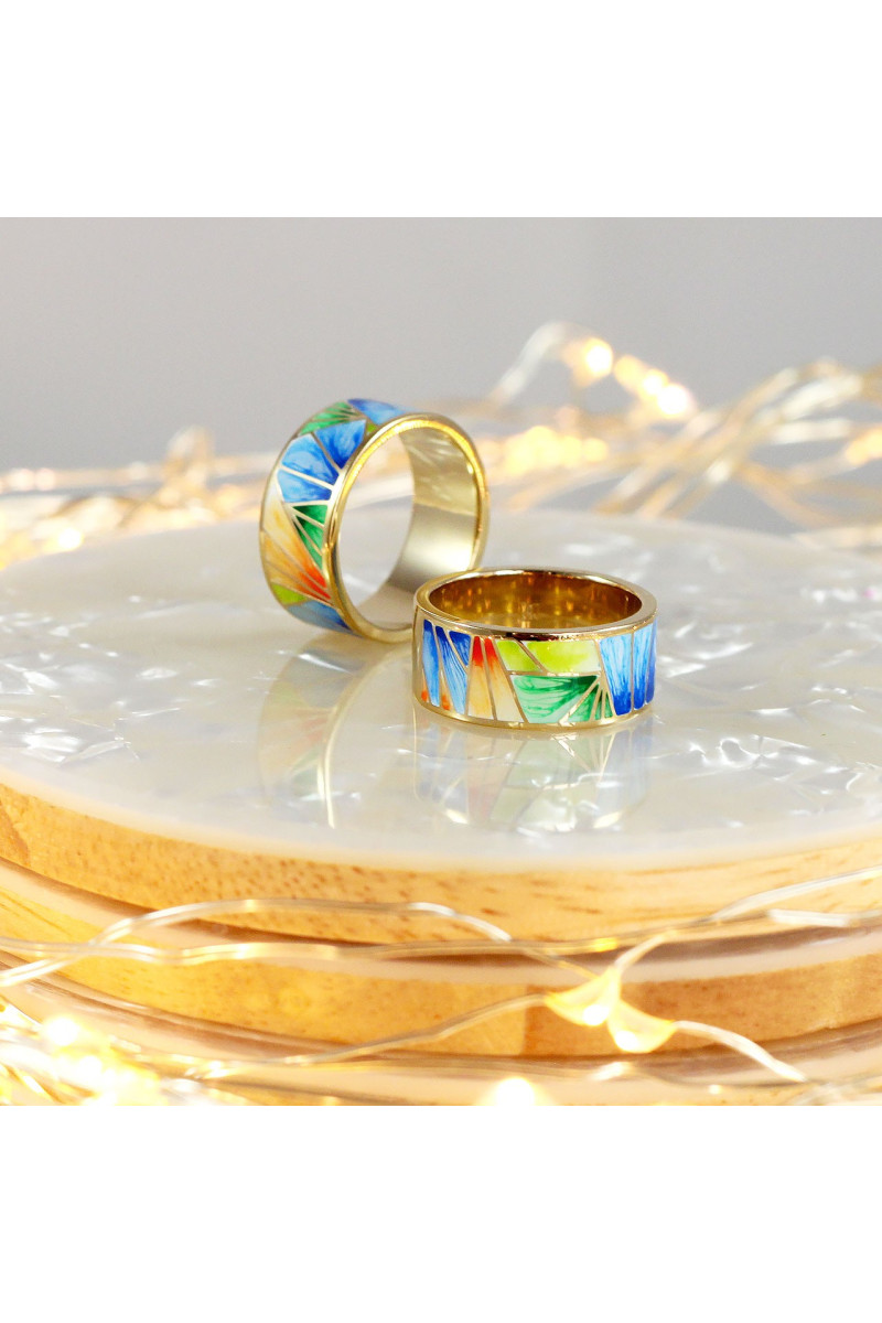 Bague émaillée Lines