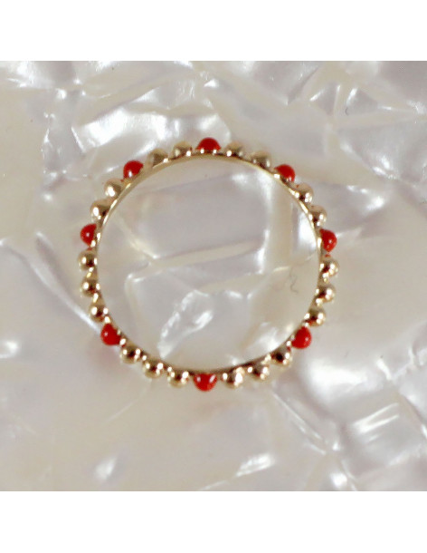 Bague Perlette Rouge 2
