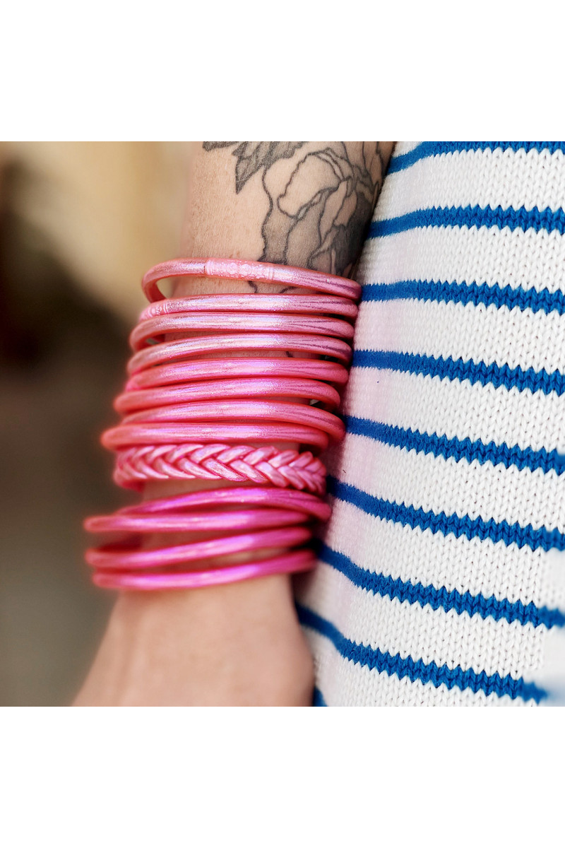 Jonc Bouddhiste Mantra FUSHIA qualité supérieure (à partir de 10€)