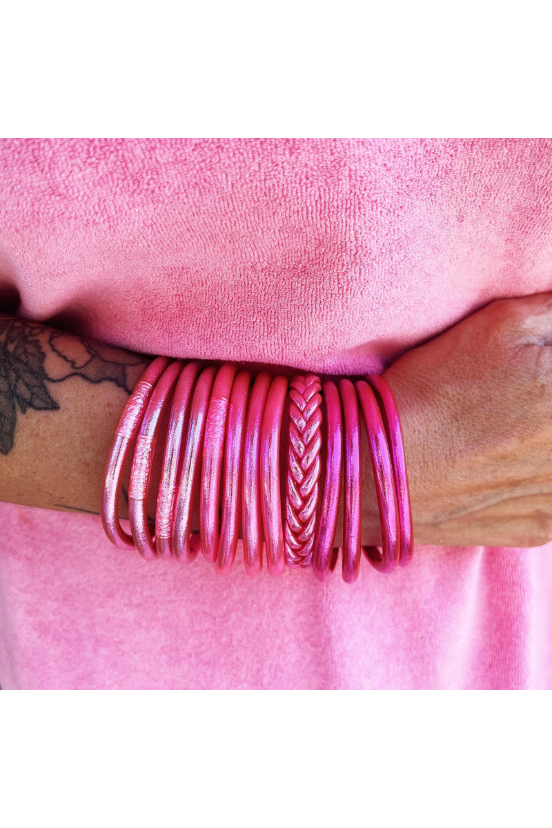 Jonc Bouddhiste Mantra FUSHIA qualité supérieure (à partir de 10€)