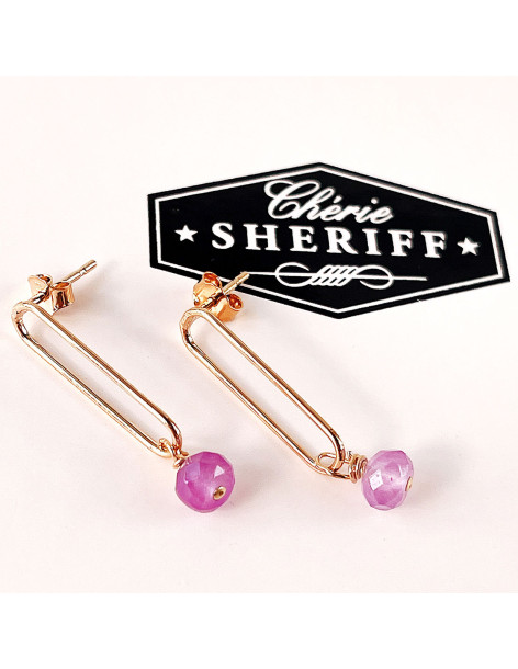 Boucles d'oreilles maille et améthyste