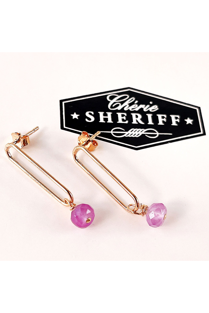Boucles d'oreilles maille et améthyste