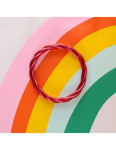 Jonc Bouddhiste torsadé ROUGE CERISE