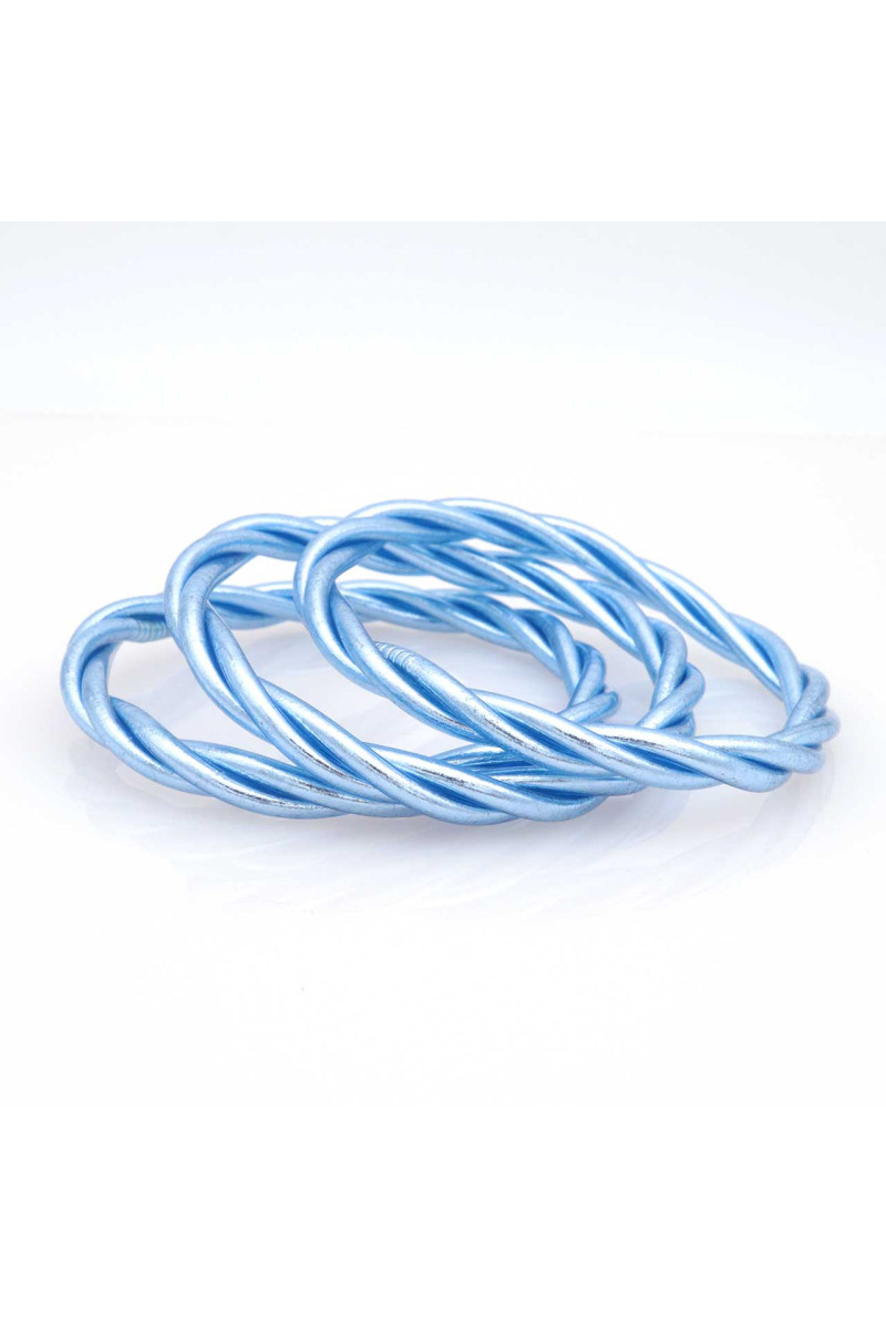 Jonc Bouddhiste torsadé BLEU JEAN