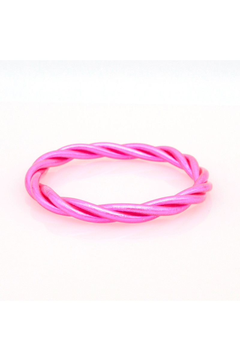 Jonc Bouddhiste torsadé FUSHIA