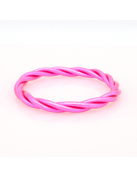 Jonc Bouddhiste torsadé FUSHIA