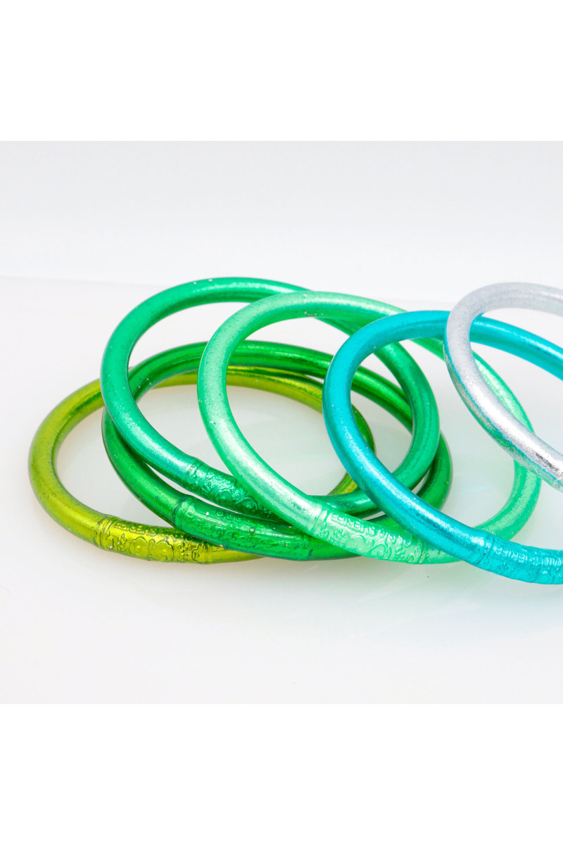 Lot de 6 joncs bouddhistes mantra VERT