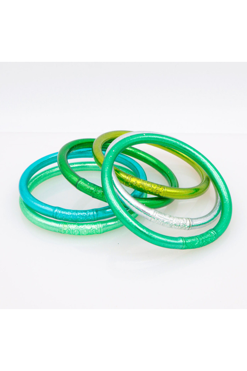 Lot de 6 joncs bouddhistes mantra VERT