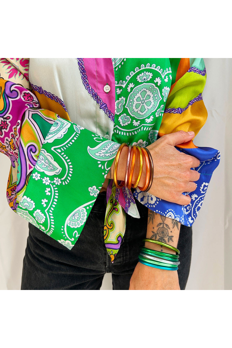 Lot de 6 joncs bouddhistes mantra VERT