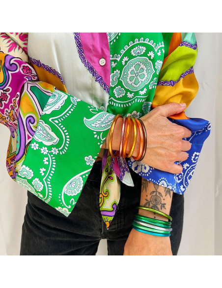 Lot de 6 joncs bouddhistes mantra VERT