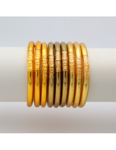 Jonc Bouddhiste Mantra DORÉ ANTIQUE qualité supérieure (à partir de 10€)