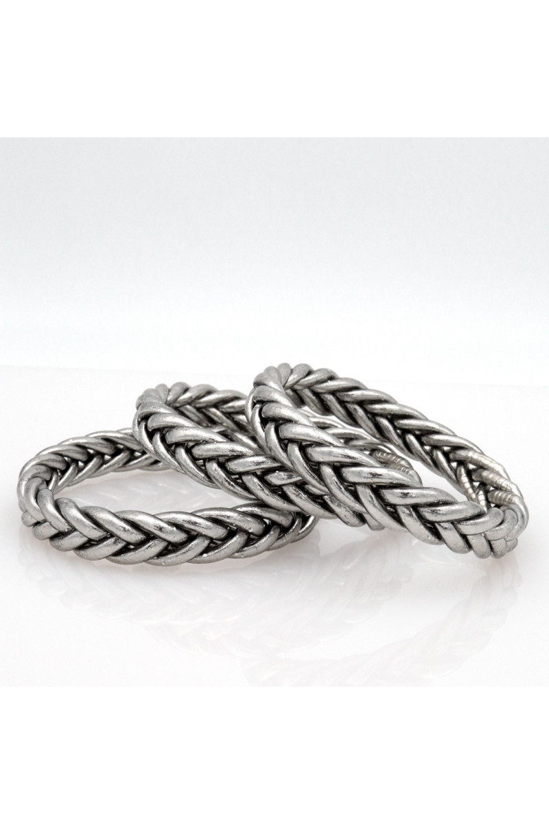 Jonc tressé ARGENT FONCÉ