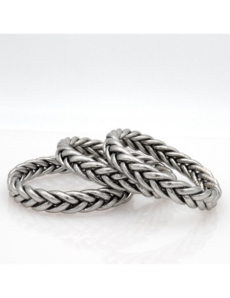 Jonc tressé ARGENT FONCÉ