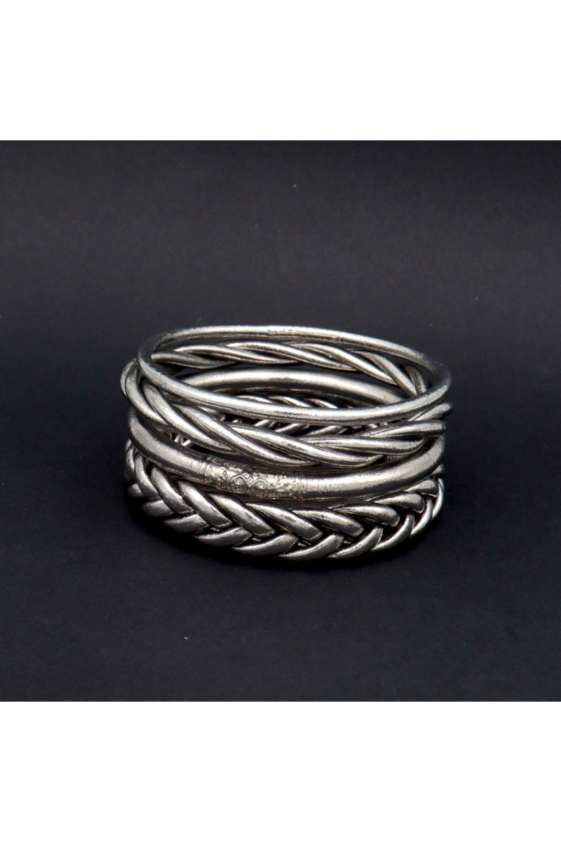 Jonc tressé ARGENT FONCÉ