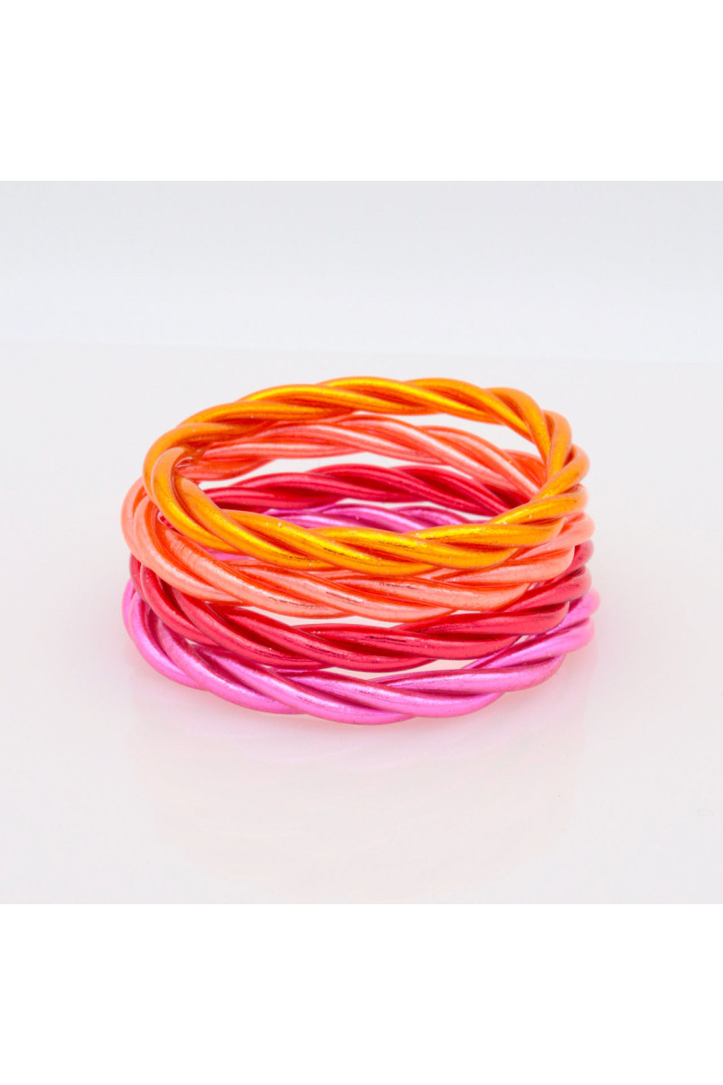Jonc Bouddhiste torsadé ROUGE CERISE