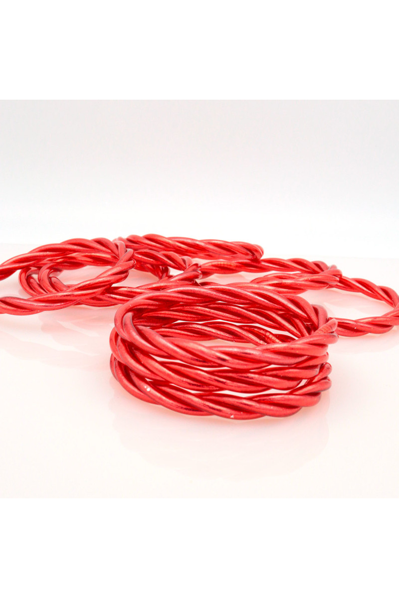 Jonc Bouddhiste torsadé ROUGE CERISE
