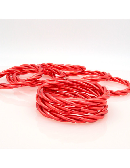 Jonc Bouddhiste torsadé ROUGE CERISE