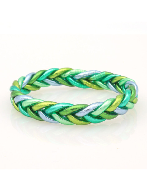 Jonc Bouddhiste tressé 5 couleurs vert