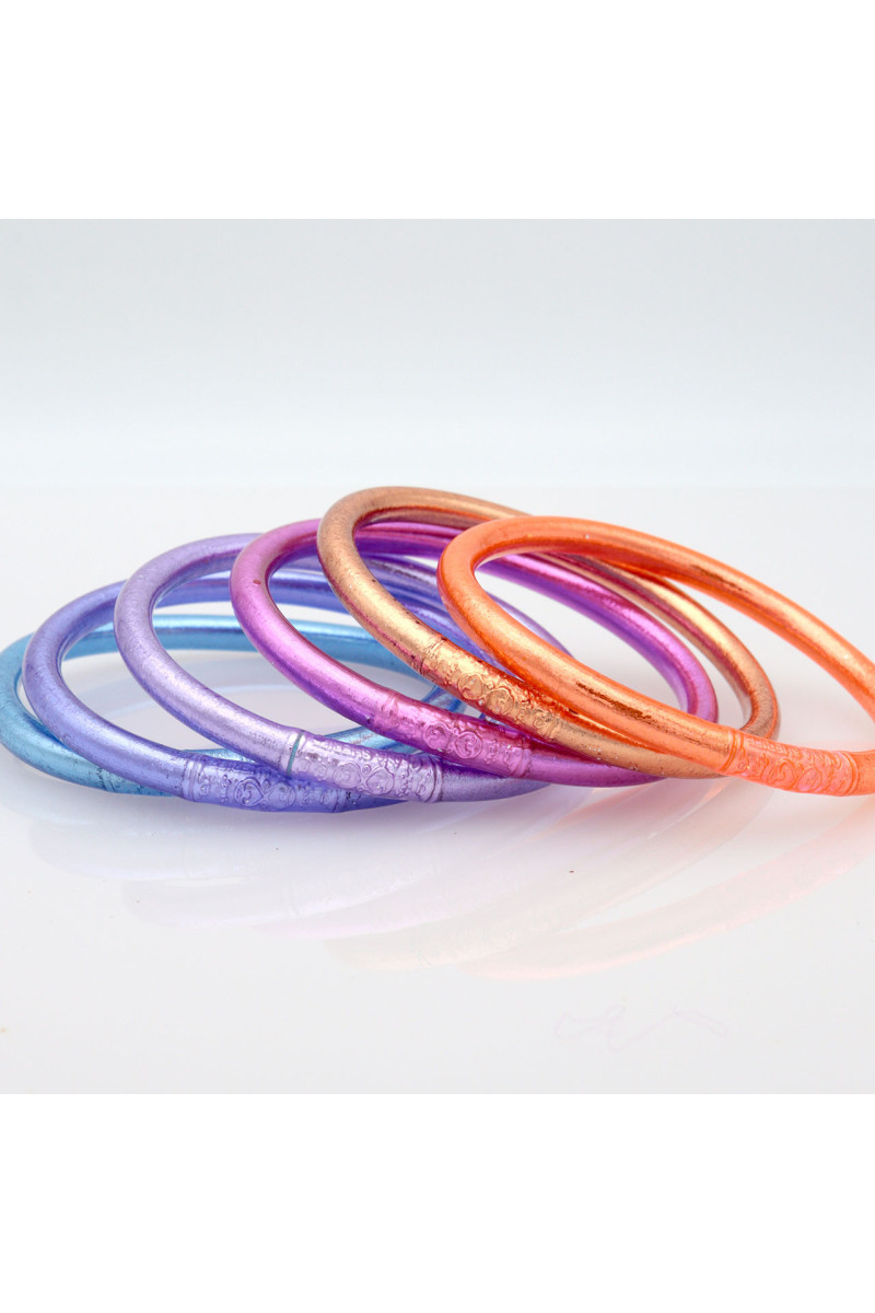 Lot de 6 joncs bouddhistes mantra VIOLET