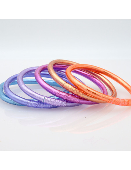 Lot de 6 joncs bouddhistes mantra VIOLET