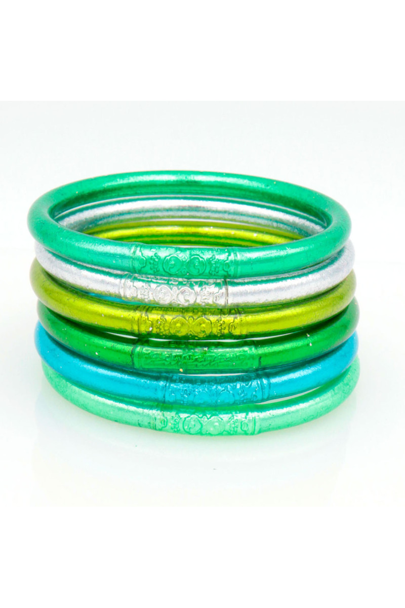 Lot de 6 joncs bouddhistes mantra VERT