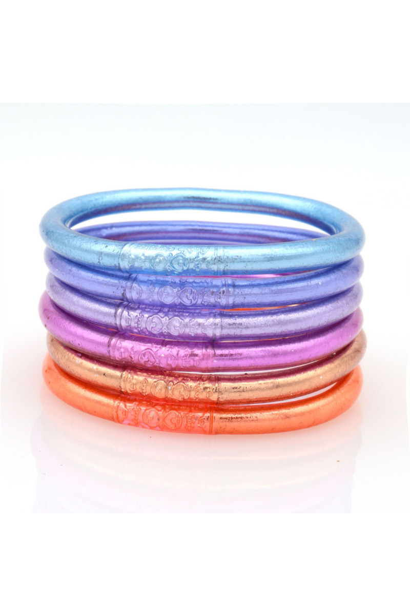 Lot de 6 joncs bouddhistes mantra VIOLET